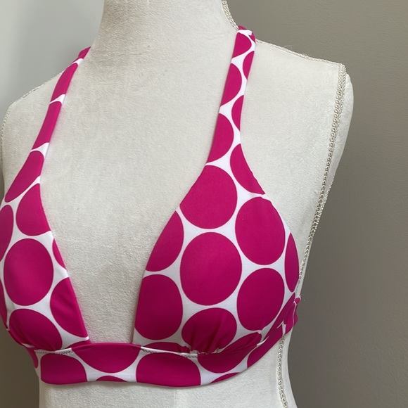 Victoria's Secret Push Up Halter Top Bikini Top, size Medium, Pink & White - Picture 3 of 14
